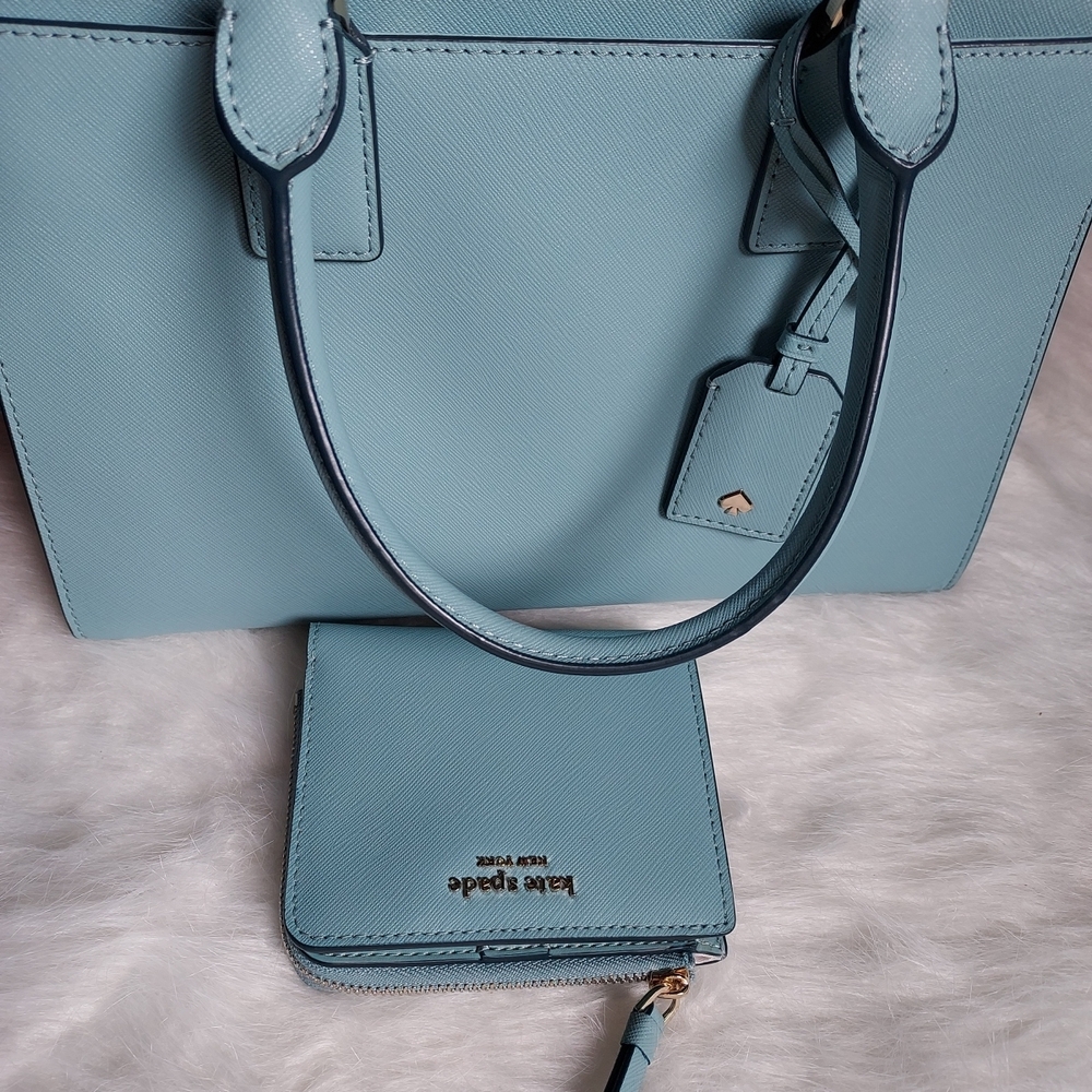 Kate Spade Cameron Seaside Sachel Women's Bag and Wallet Set With Shopping Bag.